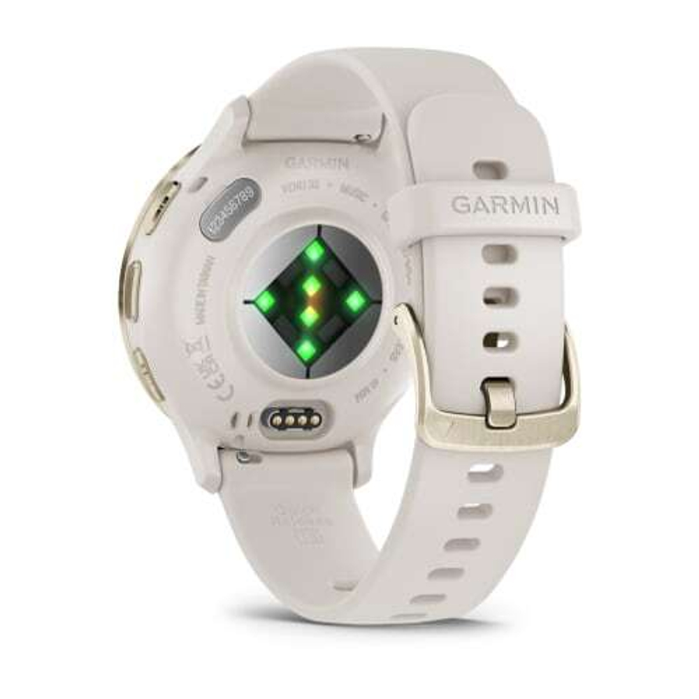 Часы Garmin Venu 3s цвета слоновой кости с золотистым безелем, 010-02785-04