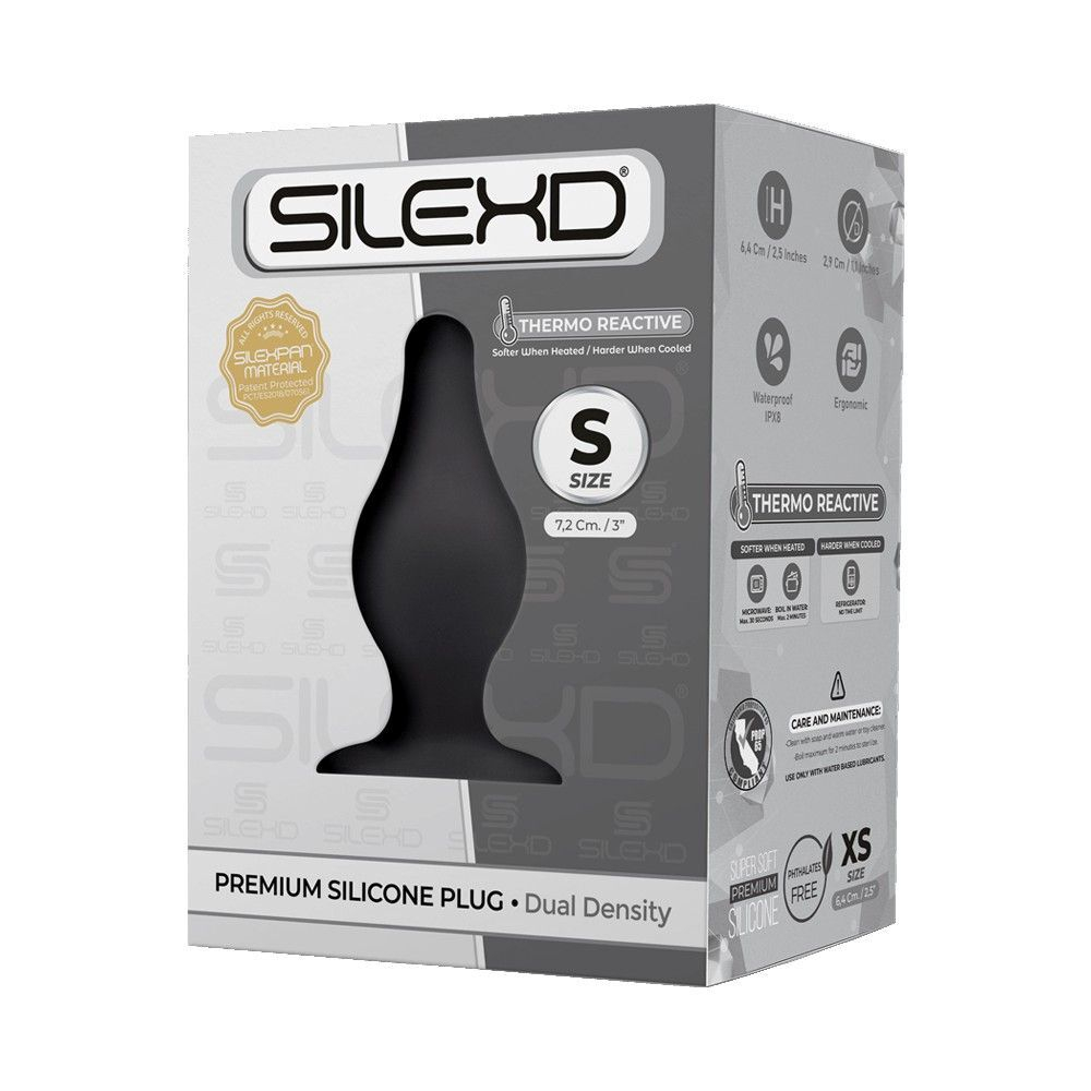 Черная малая анальная пробка SileXD - 7,2 см. (Цвет: черный)