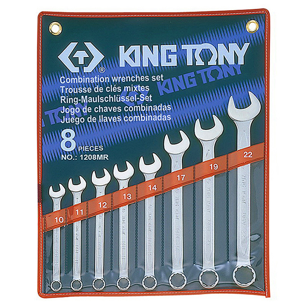 Набор комбинированных ключей, 10-22 мм, 8 предметов KING TONY 1208MR