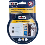 Лента двухсторонняя 19 мм 5 м для наружных работ UNIBOB