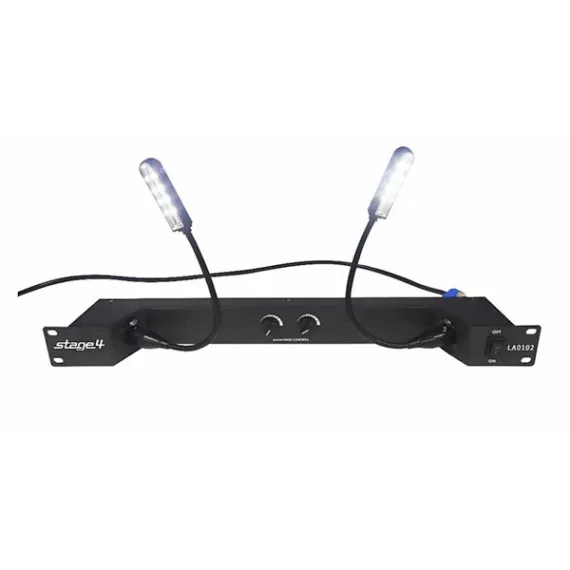 STAGE4 LA0102 Рэковый светильник / 1U / 2 LED-лампы на гусиной шее / Нейтральный белый свет / Питани