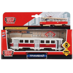 Модель ин. мет. "Трамвай" 16,5см, открыв. двери, в коробка SB-16-66-OR-WB (Технопарк)