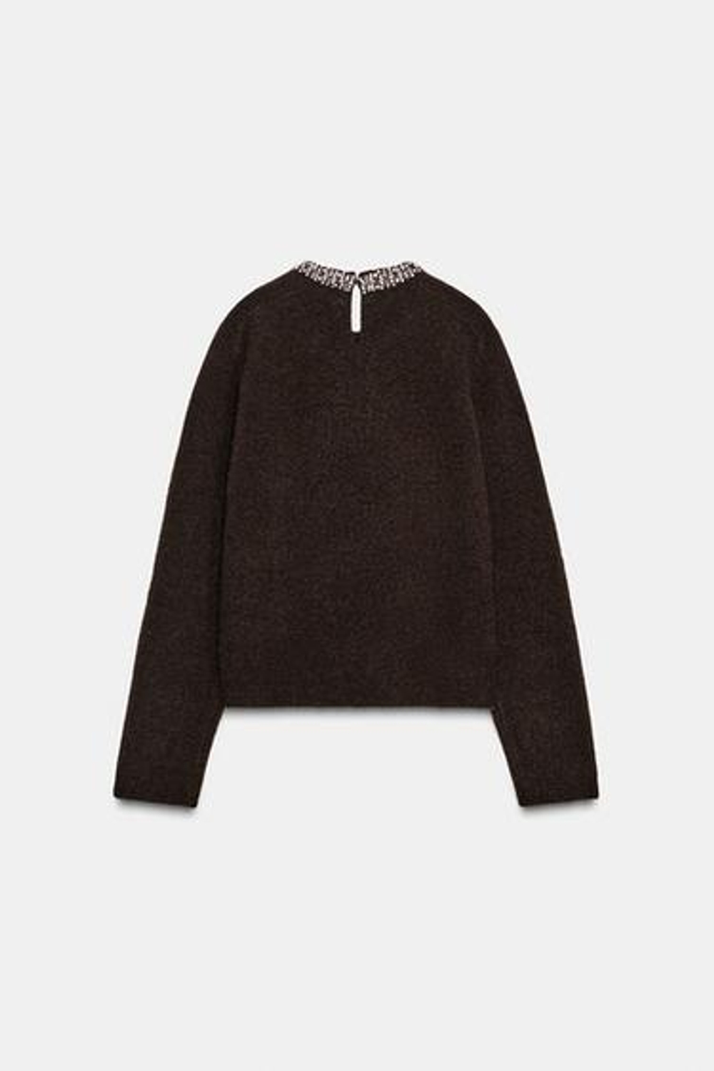 Вязаный свитер с бусинами - ZARA