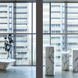 Приставной столик Pillar marble white S