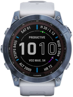 Умные часы Garmin Fenix 7X Sapphire Solar Титан Mineral Blue DLC с ремешком из белого камня 51 мм