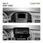 Магнитола для Mercedes-Benz Vito W447 2014-2024 без NTG - Teyes LUX ONE 360 монитор 12.3" 2K QLED на Android 10, Быстрая, CarPlay, 4G SIM-слот, 4 камеры в комплекте