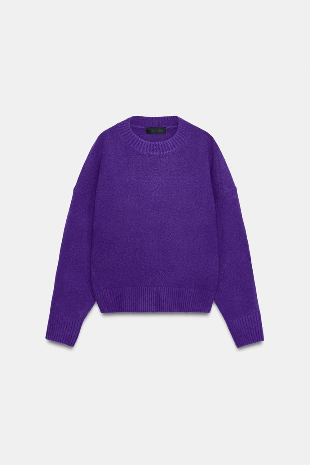 ZARA МЯГКИЙ ТРИКОТАЖНЫЙ СВИТЕР, ЛИЛОВЫЙ