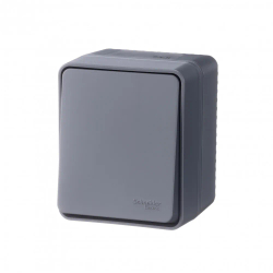 ATLASDESIGN PROFI IP54 О/У 1-клавишный ПЕРЕКЛЮЧАТЕЛЬ, сх.6, 10АХ, АНТРАЦИТ