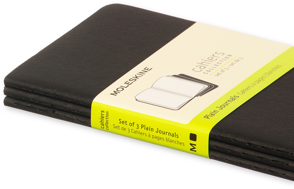 Блокнот Moleskine CAHIER JOURNAL Pocket 9x14см нелинованный черный (3шт.)