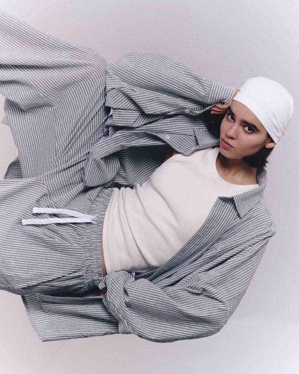 Рубашка Oversized Striped Shirt Grey - фото 4