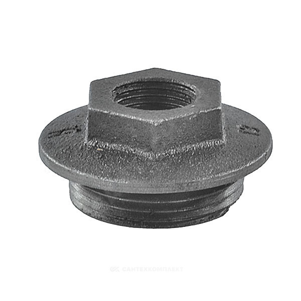 Заглушка (пробка) проходная 1 1/4"x3/4" правая резьба для чугунных радиаторов CRMTCLB