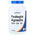 Nutricost, Фадогиа Агрестис (Fadogia Agrestis), 600 мг, 240 капсул