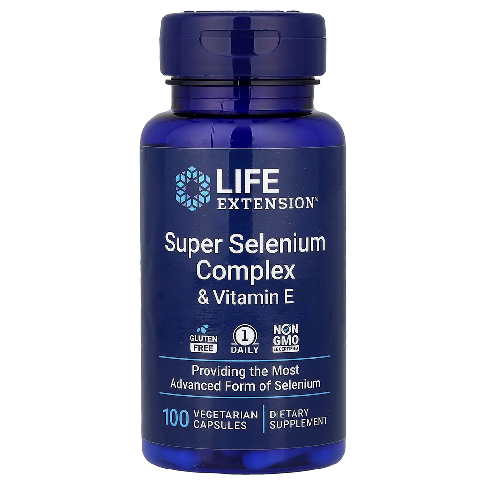 Life Extension, суперкомплекс с селеном и витамином E, 100 вегетарианских капсул