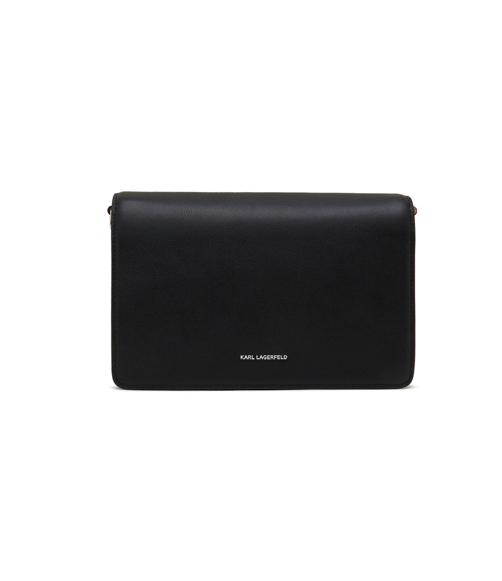 Кожаная сумка-месенджер signature Karl Lagerfeld - черный(235W3061)