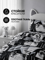 Пододеяльник 175х210 2-спальный Поплин Хлопок Гуси на зеленом фоне