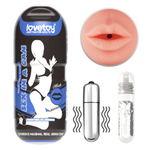 Мастурбатор-ротик с вибрацией Sex In A Can Mouth Lotus Tunnel (Цвет: телесный)
