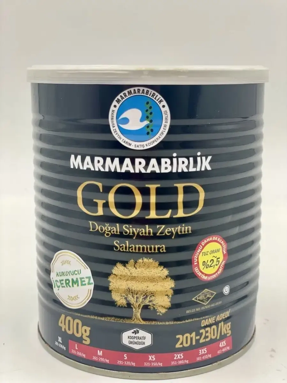 Маслины слабосоленые Marmarabirlik , калибровка XL