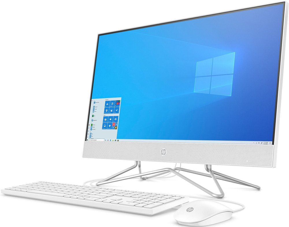 Моноблок HP 22-df0045ur. Конфигурация: AMD Ryzen 3 3250U 2.6 ГГц/4 ГБ/128 ГБ SSD/Windows 10 Домашняя/21.5"/1920х1080 пикс.