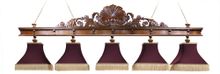 Лампа Морская 5пл. ясень (№2,бархат зеленый,бахрома желтая,фурнитура золото)