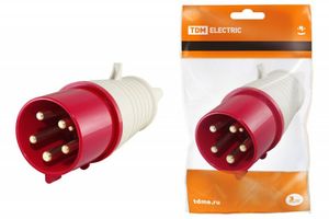 Вилка 015 SQ0601-0003 TDM 3P+PE+N 16А, 380В IP44