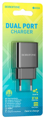 Сетевое зар. устр. Borofone BA53A 1USB 2.1A черное