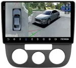 Магнитола для Volkswagen Jetta 5 2005-2010 (кондиционер) - Teyes CC3-2K-360 на Android 10, Быстрая, 2K QLED, CarPlay, 4G SIM-слот, 4 камеры в комплекте