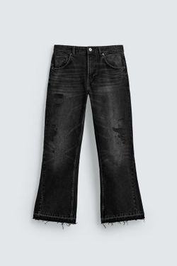ZARA ДЖИНСЫ FLARE FIT С РАЗРЕЗАМИ, УГОЛЬНЫЙ
