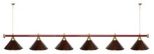 Лампа STARTBILLIARDS 6 пл. (плафоны антик медь,штанга золотая,фурнитура золото)