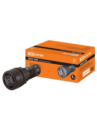 Сигнализатор звуковой AD22-22M/k23 d22 мм 24В DC/AC черный TDM