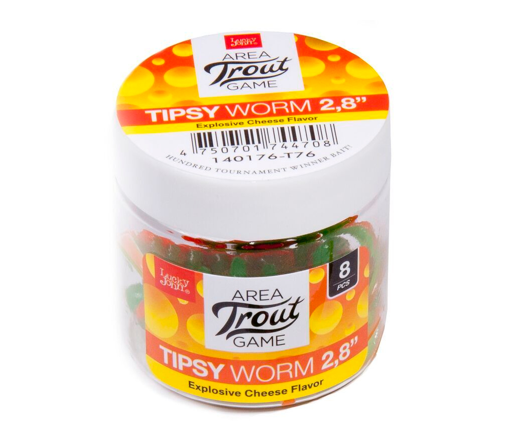 Слаги съедобные LJ Pro Series TIPSY WORM 2,3in (5,84 см), цв. T76, 12 шт.