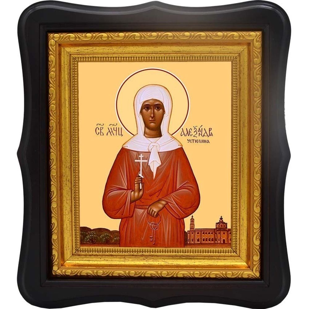 Александра Устюхина мученица. Икона на холсте.