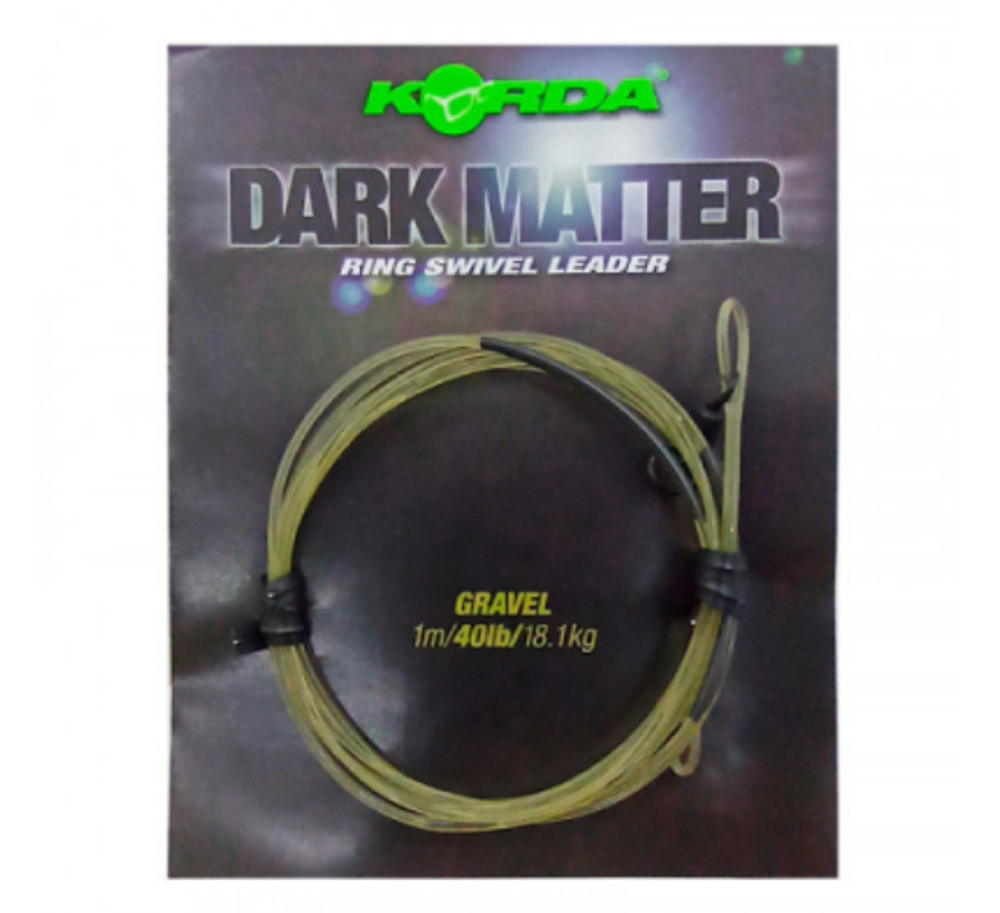 KORDA Монтаж готовый Dark Matter Leader №8 Ring Swivel Weedy Green 40lb 1м