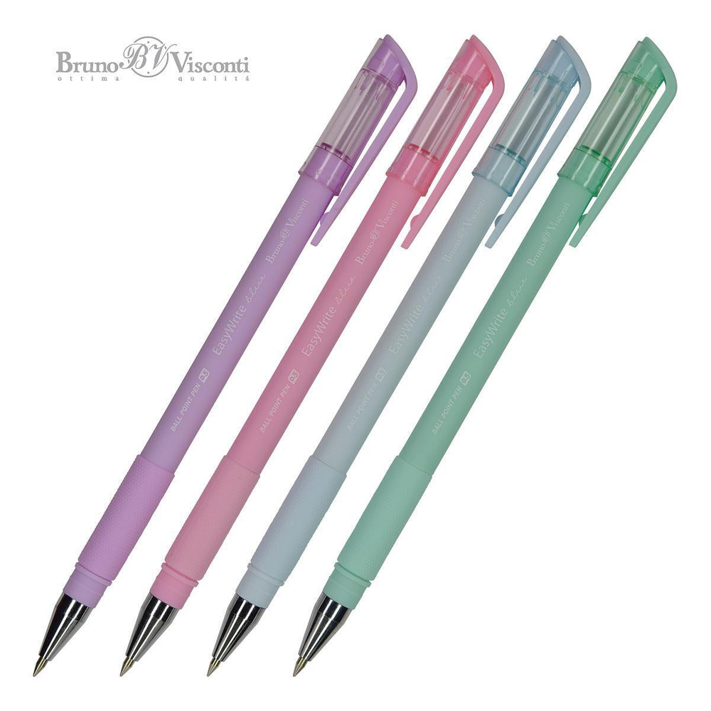 Ручка шарик. 0,5мм. синяя "EasyWrite Zefir" 4цв.корпуса (BrunoVisconti)