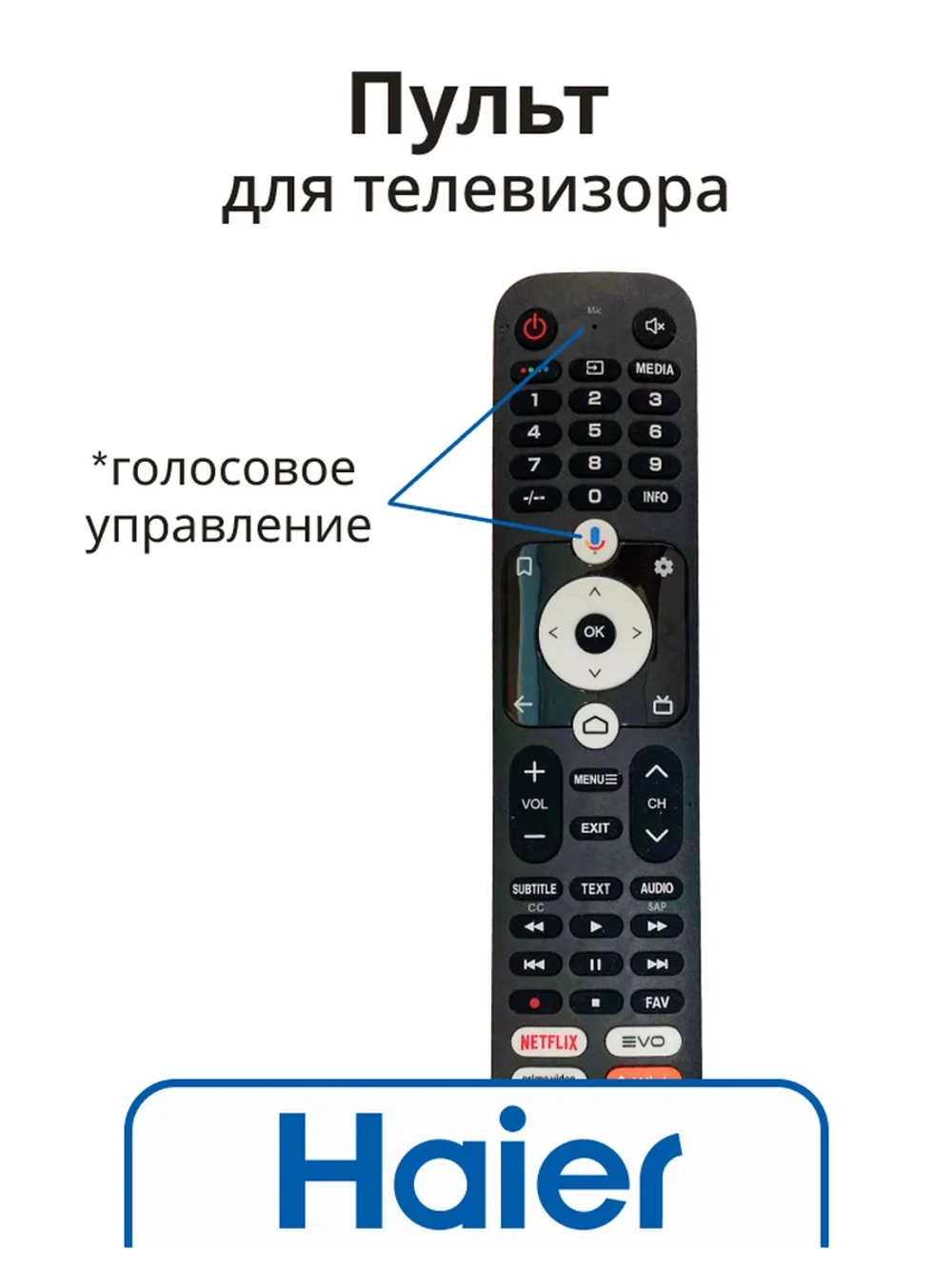 Пульт для телевизора Haier 0530081397 (HTR-U32R Wink) (0530074208, 0530086355) 0530081397