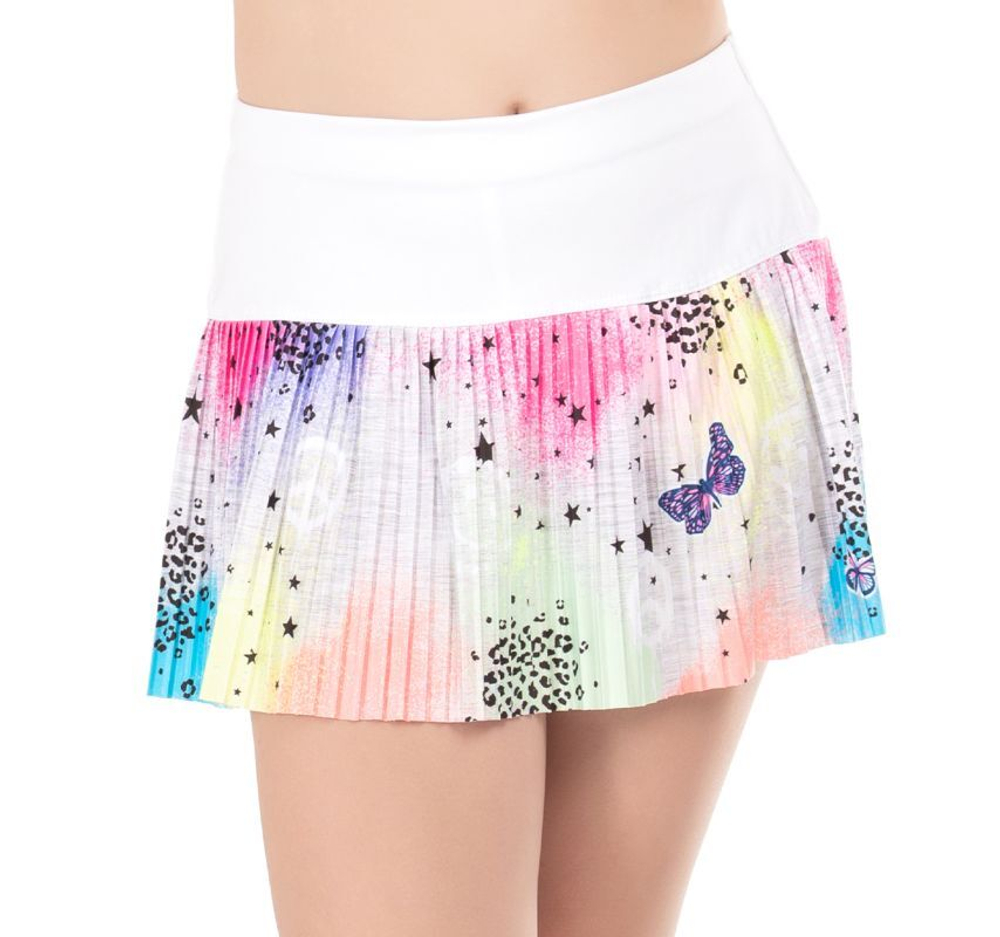 Юбка для девочки теннисная Lucky in Love Novelty Print Graffiti Squad Pleated Skirt - разноцветный