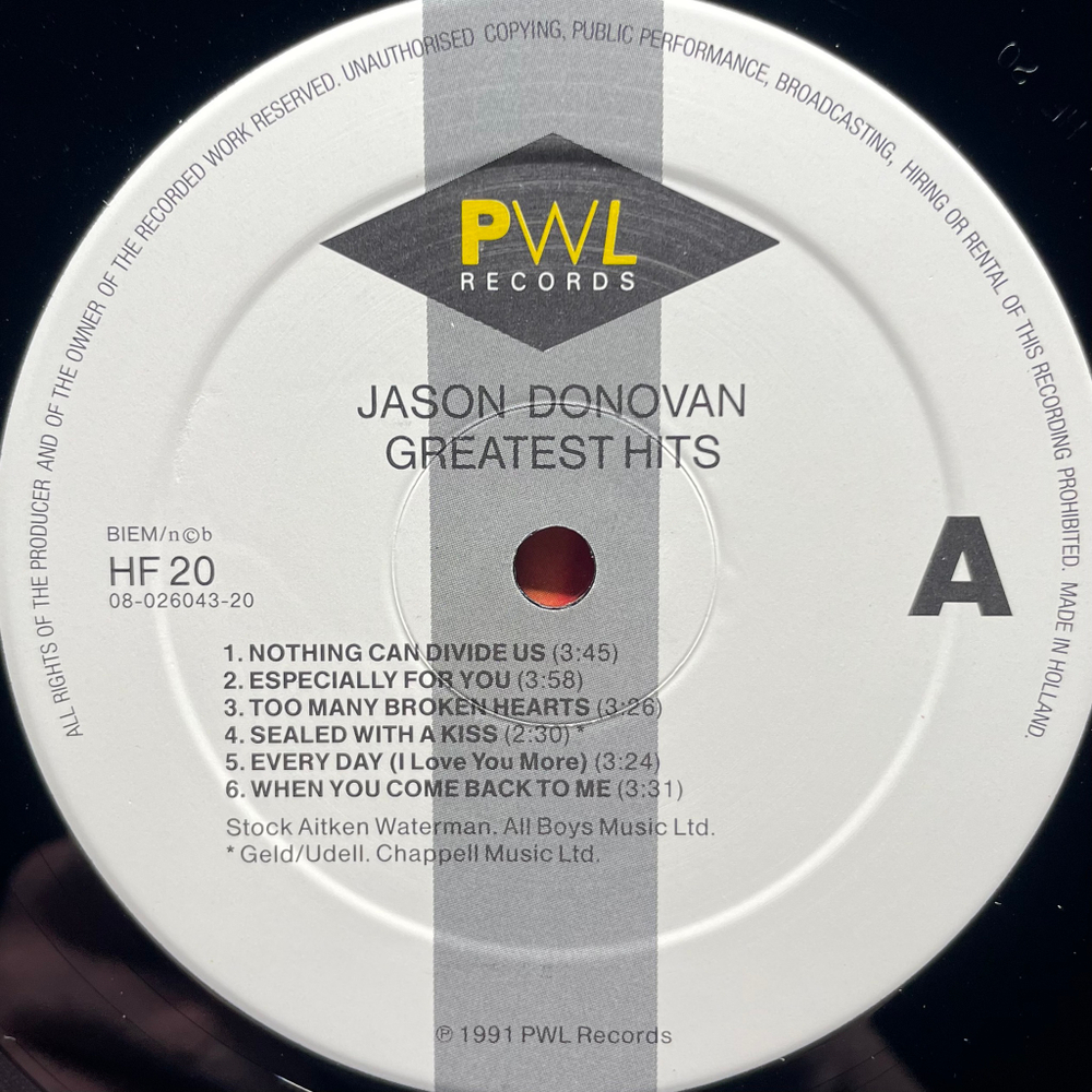 Jason Donovan ‎– Greatest Hits (Голландия 1991г.)