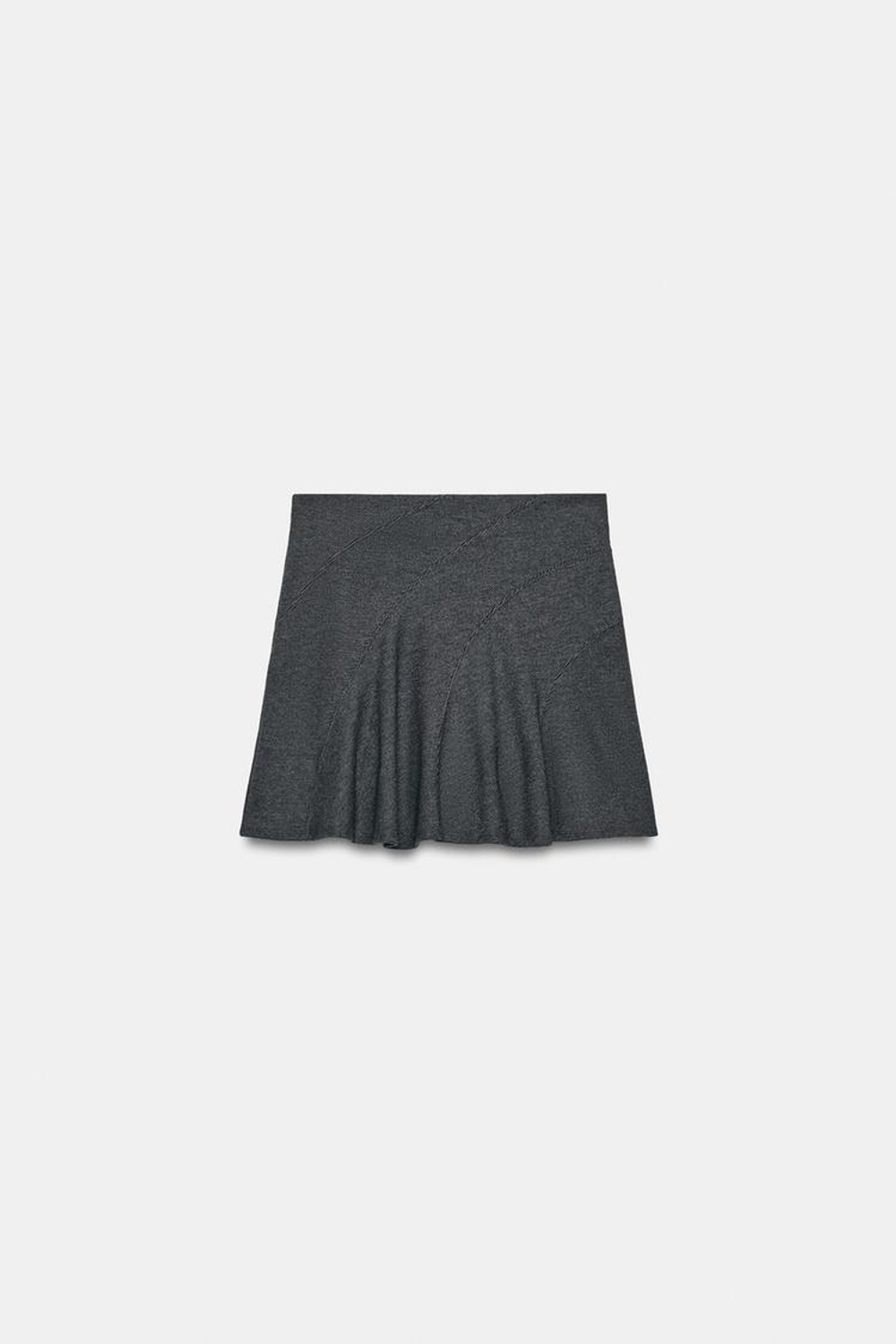 ZARA КОРОТКАЯ ЮБКА SOFT, СЕРЫЙ МЕЛАНЖ