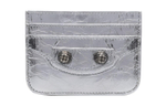 Balenciaga Le Cagole Lambskin Card Holder Women"s Silver