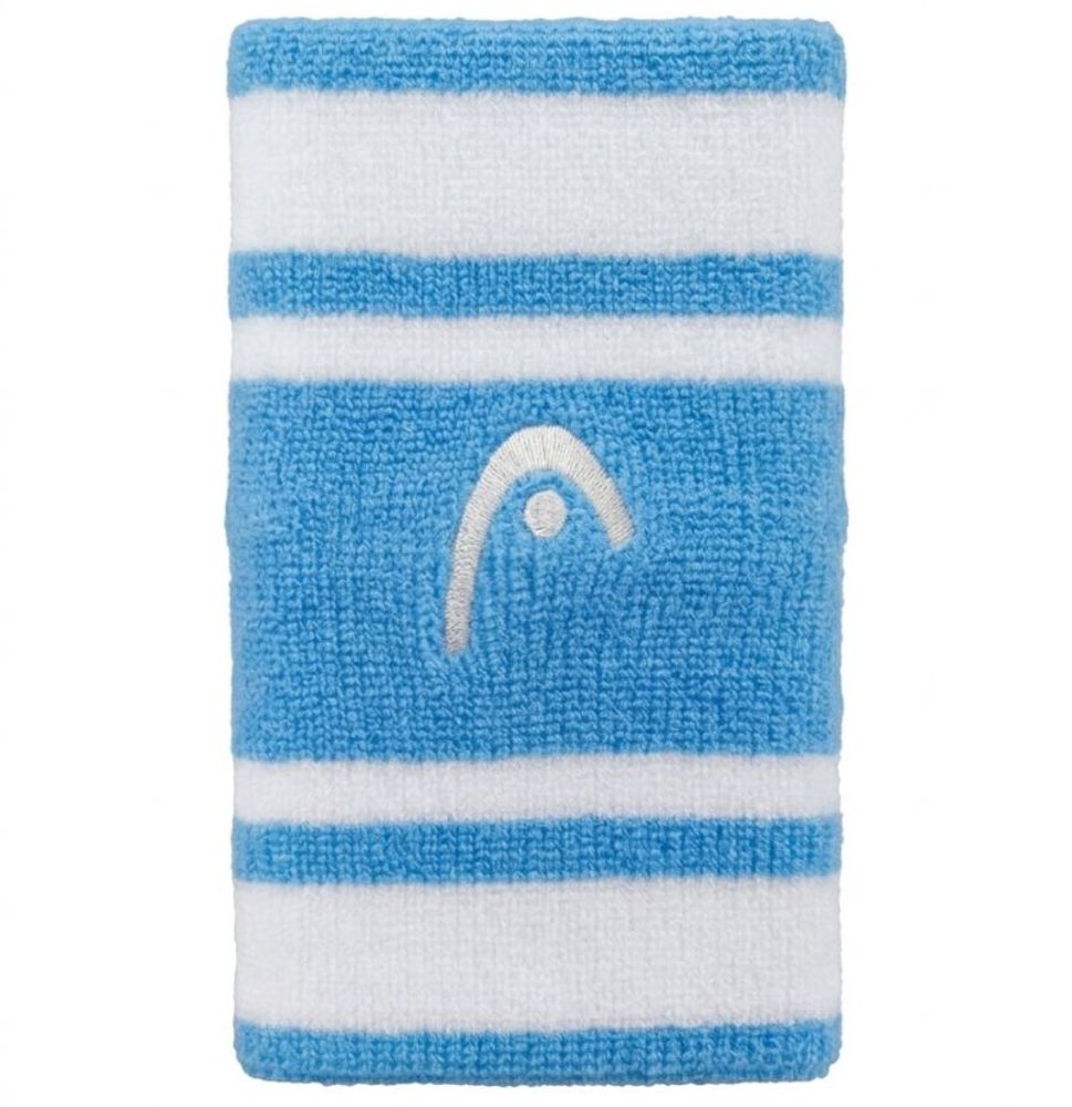 Напульсник теннисный Head Wristbands Striped 5" - airforce blue/white