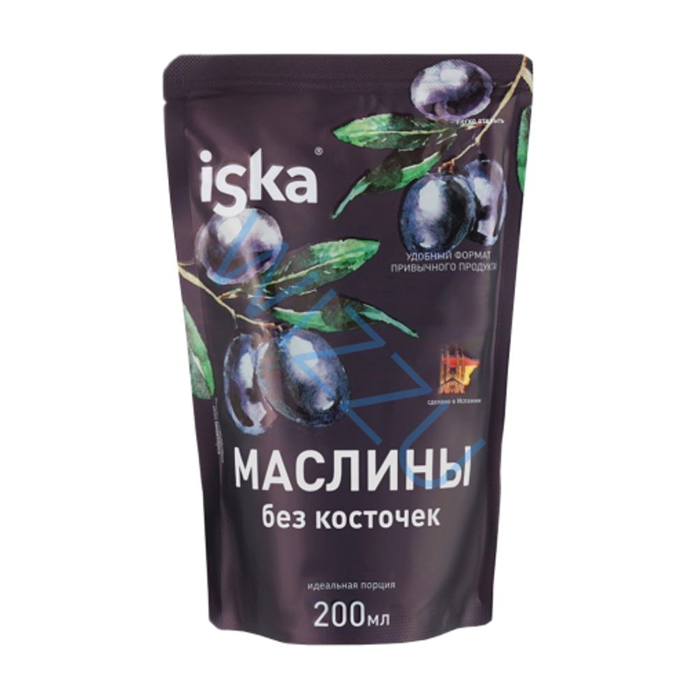 Маслины черн "ISKA" б/к дойпак 200мл/24шт
