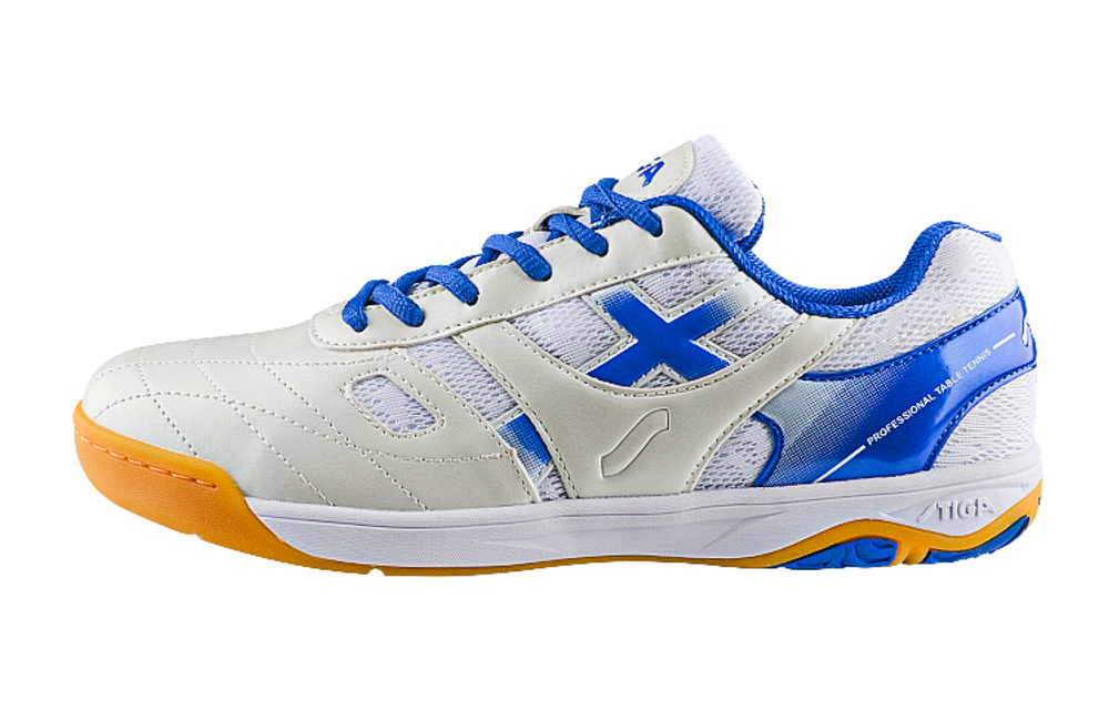 Stiga Slip Resistant, Abrasion Resistant, Breathable Low top Table Tennis Shoes Unisex White Blue