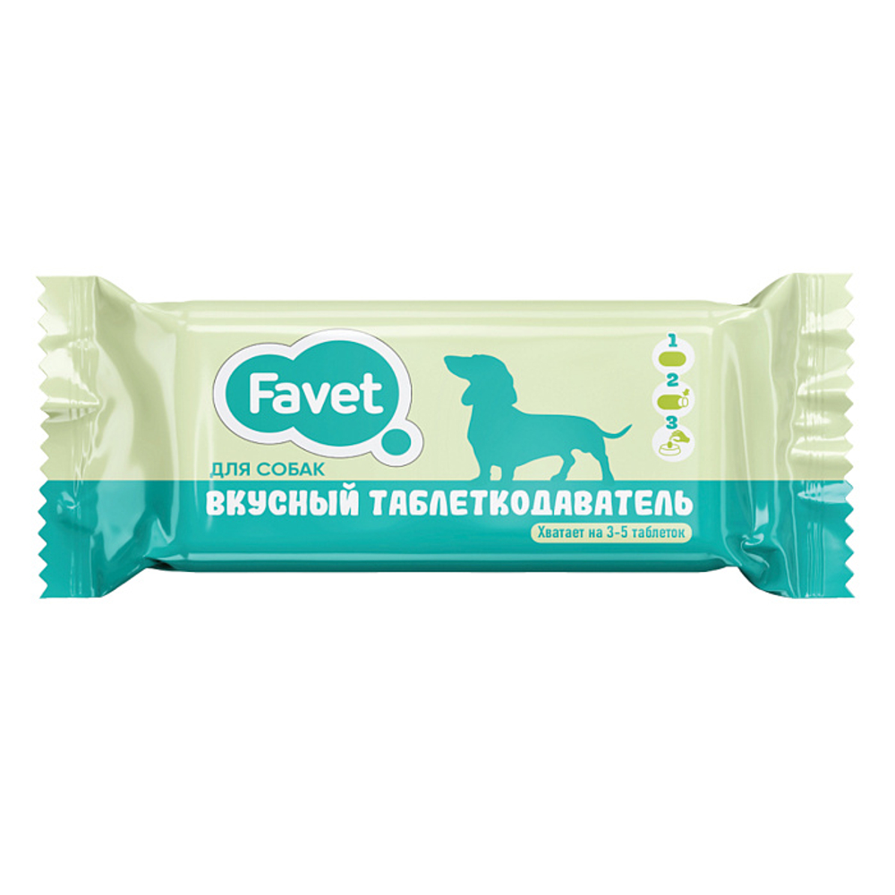 Вкусный таблеткодаватель для собак Favet (12 шт.), ПЭТ-банка