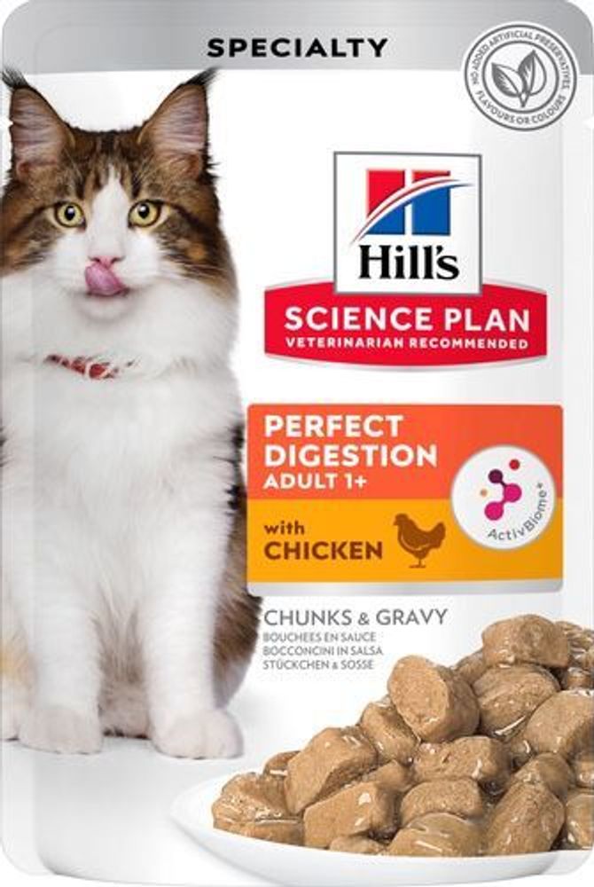 Влажный корм Hill's Science Plan Perfect Digestion для кошек для поддержания здоровья пищеварения и Влажный корм Hill's Science Plan Perfect Digestion для кошек для поддержания здоровья пищеварения и