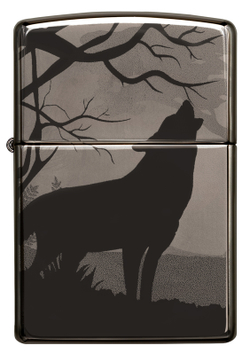 Зажигалка Zippo Classic, покрытие Black Ice®, латунь/сталь, чёрная, глянцевая