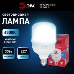 Лампа светодиодная POWER ЭРА RED LINE LED T80-30W-6500-E27 R 30Вт колокол холодный белый свет E27 | Лампы cветодиодные POWER