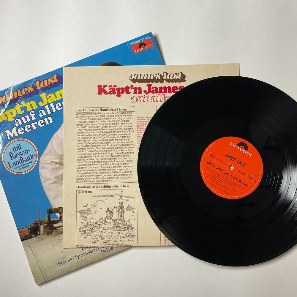 Винтажная виниловая пластинка LP James Last Джеймс Ласт Kaptan James Auf Allen Meeren (Germany 1973) (Poster)