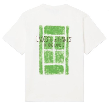 Мужская теннисная футболка Lacoste Printed Cotton - flour