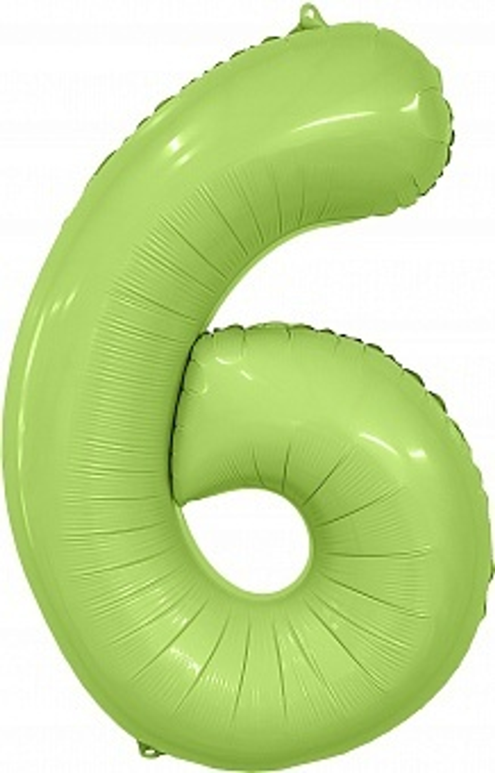 Шар (40''/102 см) Цифра, 6 Slim, Мистик, Фисташка, Сатин, 1 шт. в уп.