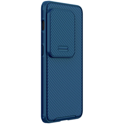 Усиленный чехол синего цвета на OnePlus 10 Pro от Nillkin, серия CamShield Pro Case, двухкомпонентный с сдвижной шторкой для камеры