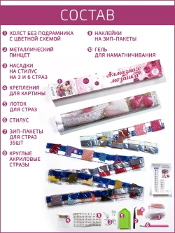 Алмазная мозаика для девочки без подрамника 30х30